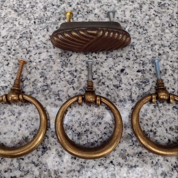 Bronze Brass Drawer Pull Handles. Cabinet Hardware. Furniture Drawer Pulls x 4. - Picture 6 of 8